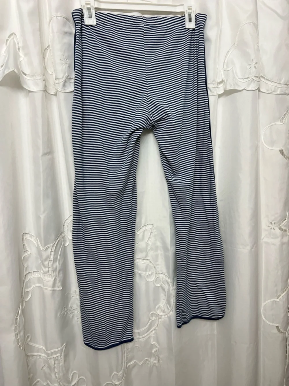 Lake Pima Cotton Pajama Pants Small Navy White Stripe Lounge Sleep Pants